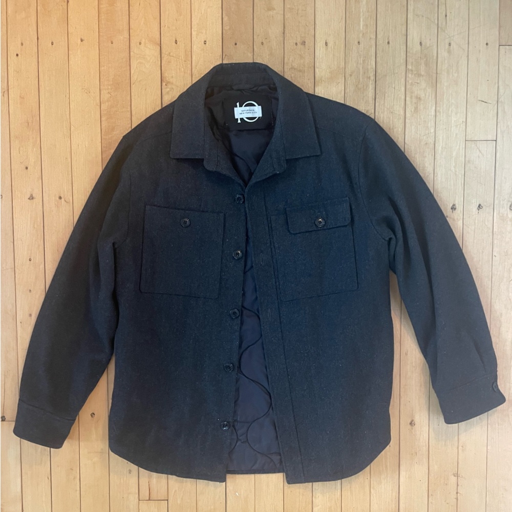 Saturday’s NYC wool overcoat shirt jacket